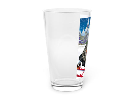 Elegant Winter Woman in Sleigh Glass, 16oz