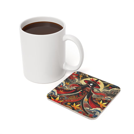 Kabuki Witch Cork Back Coaster