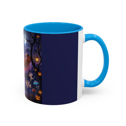 🌙🎃 Moonlit Mischief In The Pumpkin Grove Colorful Mug – Whimsical Halloween Fantasy