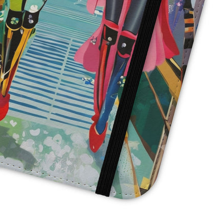 🤖🌆 Cyber Punk Robot Models Flip Case – Futuristic Fashion & Neon Elegance