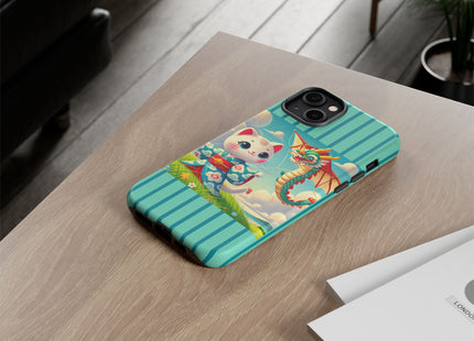 Geisha Kitten and the Dragon Kite Phone Cases