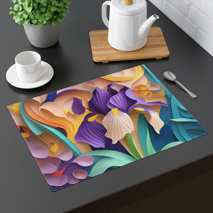 The Elegant Iris Flower Placemat, 1pc