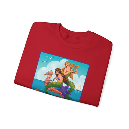 Three Mermaids with Strings of Pearls by Carlo Chiostri Heavy Blend™ Crewneck Sweatshirt