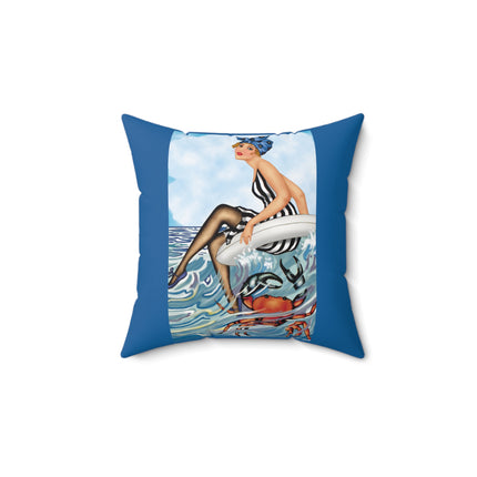 Playful Waves and Fashion Follies Spun Polyester Square Pillow