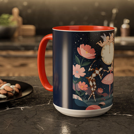🕛🌸 Midnight Waltz Before Christmas Colorful Mug – Art Deco Holiday Fantasy