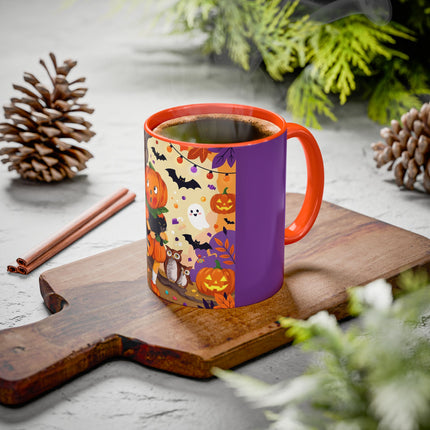 🎃🐈‍⬛ The Pumpkin Child’s Halloween Parade Colorful Mug – Whimsical Storybook Charm
