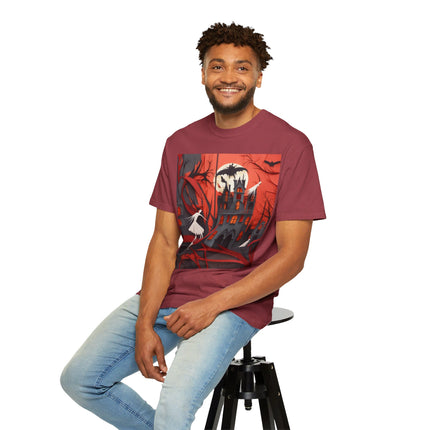 Halloween Night Scene Unisex Garment-Dyed T-shirt