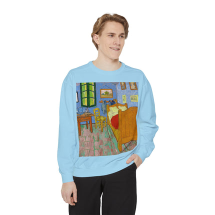 The Bedroom by Vincent van Gogh Unisex Garment-Dyed Sweatshirt