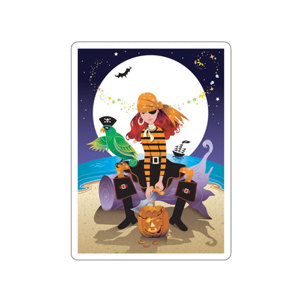 Moonlit Pirate Halloween Die-Cut Stickers (5 Sizes)