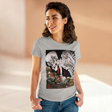 Mitsukuni Defying the Skeleton Spectre by Utagawa Kuniyoshi Women's Midweight Cotton Tee