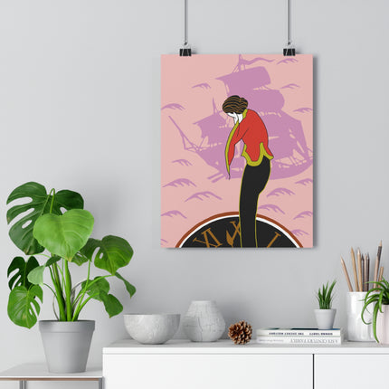 Woman Waiting for her Beloved at 1:59 by Kobayashi Kaichi Giclée Art Print