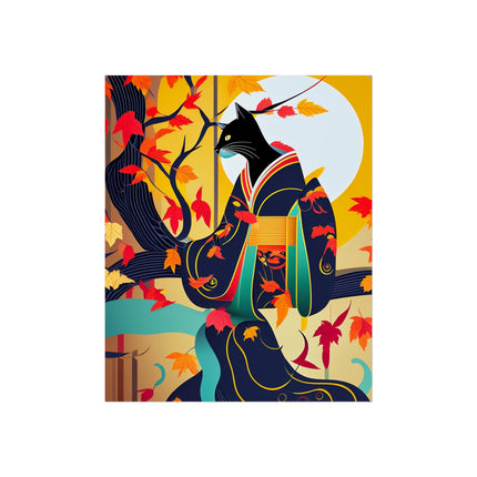 Black Cat in Kimono Fine Art Posters