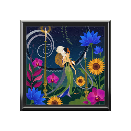 🌙🕯️ The Lady Of The Midnight Garden Jewelry Box – Art Deco Nocturne