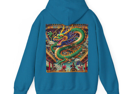 Tibetan Dragon Over Kabuki Duel – Heavy Blend™ Hooded Sweatshirt