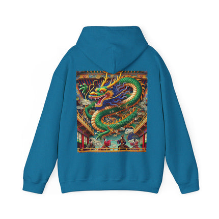 Tibetan Dragon Over Kabuki Duel – Heavy Blend™ Hooded Sweatshirt