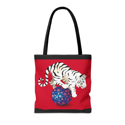Majestic White Tiger on a Celestial Journey Tote Bag (AOP)
