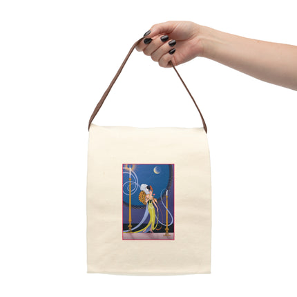 Smoke and Secrets: A Glamorous Encounter in Prohibition Era Canvas Lunch Bag With Strap