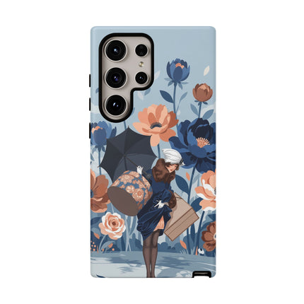 ☂️🌺 The Lady Of The Traveling Garden Phone Case – Art Deco Floral Adventure