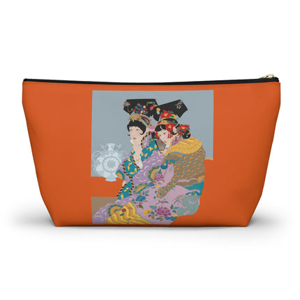 Two Geishas in Peacock Kimonos Cosmetic Bag – Timeless Elegance & Sisterly Grace