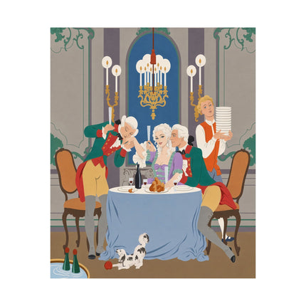 🍷🎭 La Double Maîtresse Matte Vertical Poster – George Barbier Art Deco French Dinner Intrigue