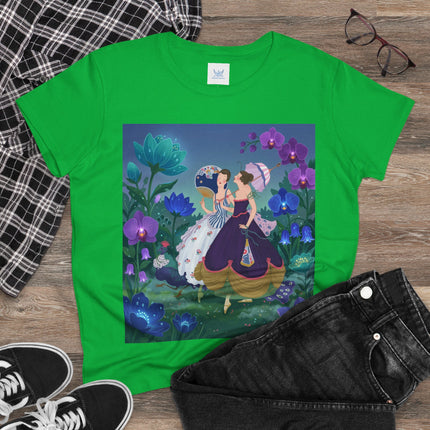 💜🌸 The Ladies Of The Enchanted Garden Cotton Tee – Art Deco Fashion Illustration