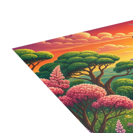 🌅🐱 The Sunset River Sailor Kitten Greeting Card – Whimsical Floral Adventure