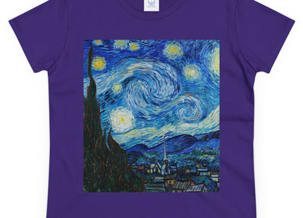 The Starry Night by Vincent Van Gogh Women's Midweight Cotton Tee