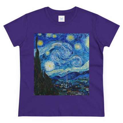 The Starry Night by Vincent Van Gogh Women's Midweight Cotton Tee
