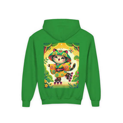 Firefly Dance on Wheels Youth Hooded Sweatshirt – Magical Motion & Playful Glow