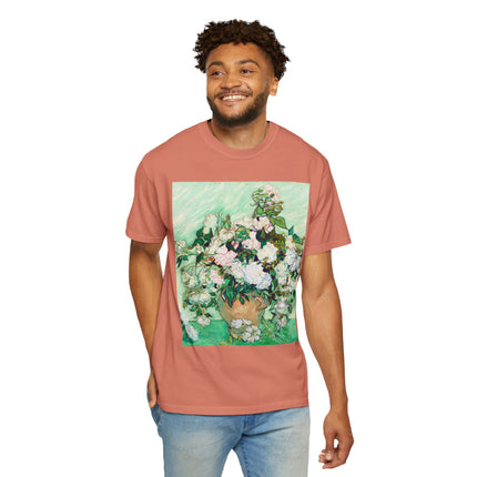 Roses by Vincent Van Gogh Unisex Garment-Dyed T-shirt