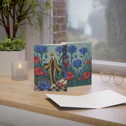 🌺✨ The Lady Of The Midnight Poppies Greeting Card – Art Deco Floral Elegance