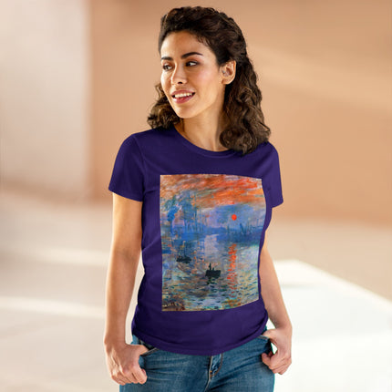 Sunrise by Claude Monet Women's Midweight Cotton Tee