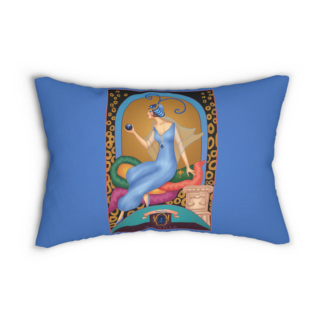 September & Sapphire (from the Gem Series) by Sofia Chiostri Spun Polyester Lumbar Pillow