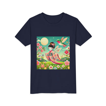Geisha Fairy and the Hummingbird Blossom Youth Short Sleeve Tee