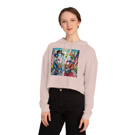 Cyber Punk Robot Cropped Hooded Sweatshirt
