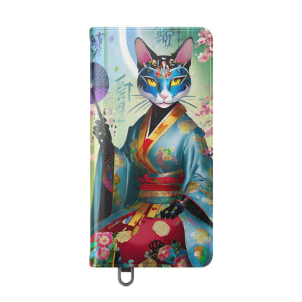 🌸✨ Cyberpunk Geisha Flip Case – Neon Elegance & Futuristic Grace
