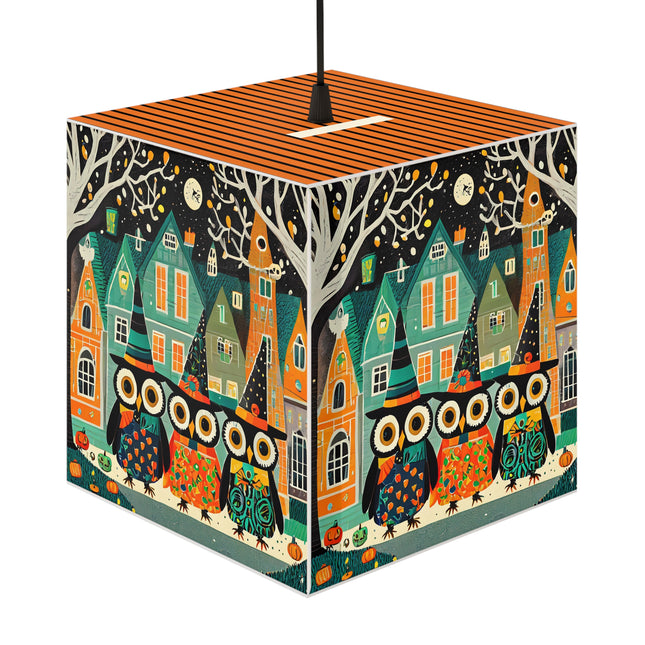 Night of the Trick-or-Treating Owlets Light Cube Lamp
