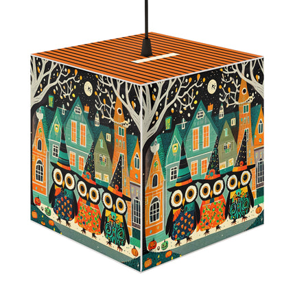 Night of the Trick-or-Treating Owlets Light Cube Lamp