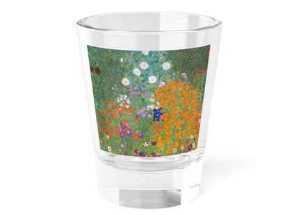 Cottage Garden by Gustav Klimt Shot Glass, 1.5oz