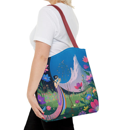 🌸🏔️ The Lady Of The Mountain Garden Tote Bag – Art Deco Floral Fantasy
