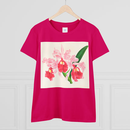 Cattleya gigas by Jean Jules Linden Women's Midweight Cotton Tee
