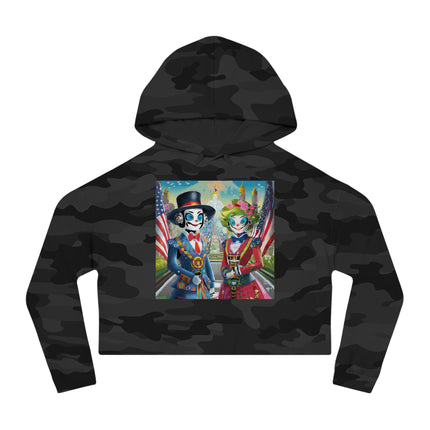Cyber Punk Robot Cropped Hooded Sweatshirt