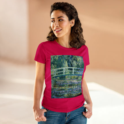Water Lilies and Japanese Bridge by Claude Monet Women's Midweight Cotton Tee