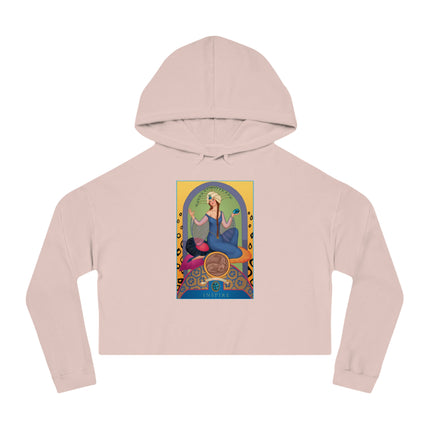 December & Tanzanite (from the Gem Series) by Sofia Chiostri Women’s Cropped Hooded Sweatshirt