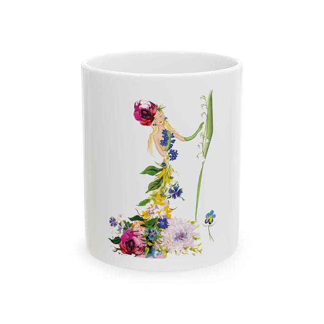 Blooming Splendor: A Floral Transformation Ceramic Mug 11oz