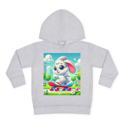 Skateboard Bunny Adventure Toddler Pullover Fleece Hoodie