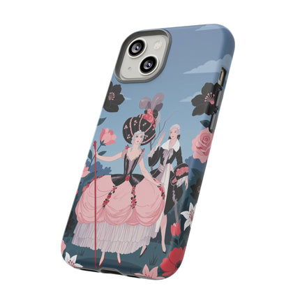 🌹🎭 The Rose Masquerade Promenade Phone Case – Art Deco Floral Elegance