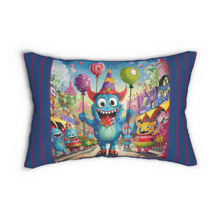 Monster Parade Madness Spun Polyester Lumbar Pillow