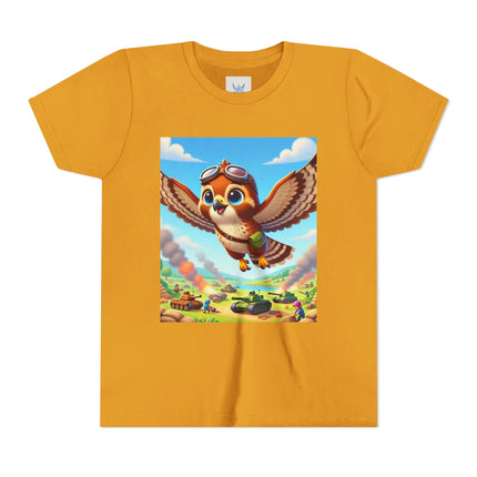 Red-Tailed Hawk in Battle Youth Short Sleeve Tee