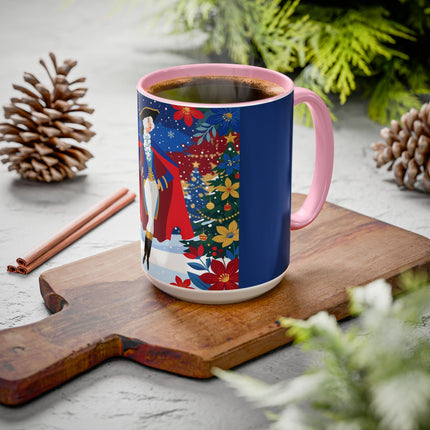 🎭❄️ The Christmas Masquerade Lady Colorful Mug – Art Deco Holiday Fantasy